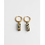 Dora Hoops Leopard Piedra natural de Oro - Acero inoxidable