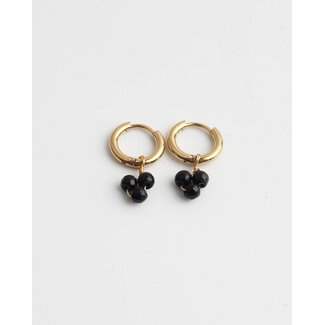 'Zara' Earrings Black & Gold - Stainless Steel