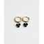 Boucles d'oreilles 'Zara' 'noir et or' - acier inoxydable