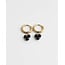 'Zara' Earrings Black & Gold - Stainless Steel