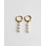 Boucles d'oreilles 'Mon Cheri' blanc & or - acier inoxydable