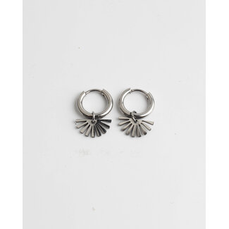 Boucles d'Oreilles 'Evi' Argent - Acier Inoxydable