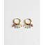 Boucles d'oreilles pierres naturelles multicolores 'Gina' - acier inoxydable