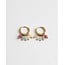'Gina' multicolor natural stone earrings - stainless steel