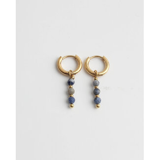 Pendientes de Mon Cheri Gold & Blue - Acero inoxidable