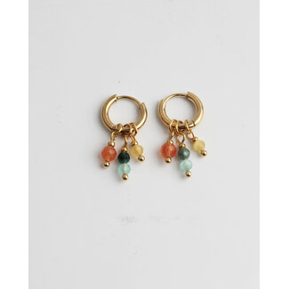 Boucles d'oreilles 'Joanna' or multicolore - acier inoxydable