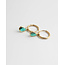 Oval 'Dana' Earrings Dark Green - Stainless Steel