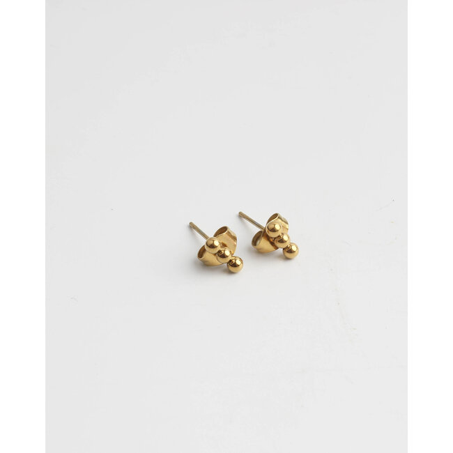 3 Dots Stainless Steel Studs - Gold