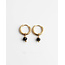 'RÊVER' EARRINGS BLACK NATURAL STONE - STAINLESS STEEL