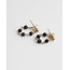 'Léa' Earrings Black Natural Stone - Stainless Steel