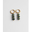 Boucles d'oreilles 'Yvette' Rocky Green or - acier inoxydable