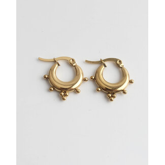 'Nola' earrings gold - stainless steel