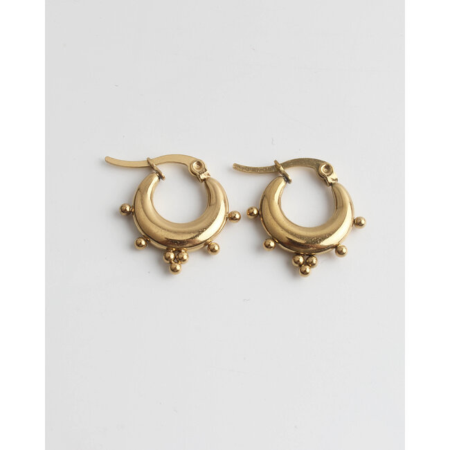 'Nola' earrings gold - stainless steel