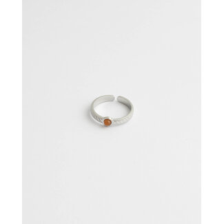 'Zosia' BAGUE ARGENT Orange - Acier inoxydable (ajustable)