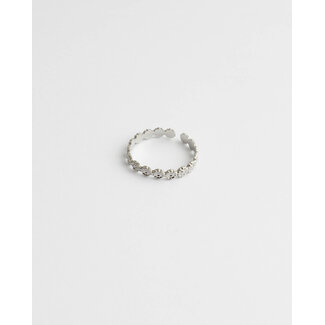 Verstellbarer Ring 'Little Flowers' SILBER - Edelstahl