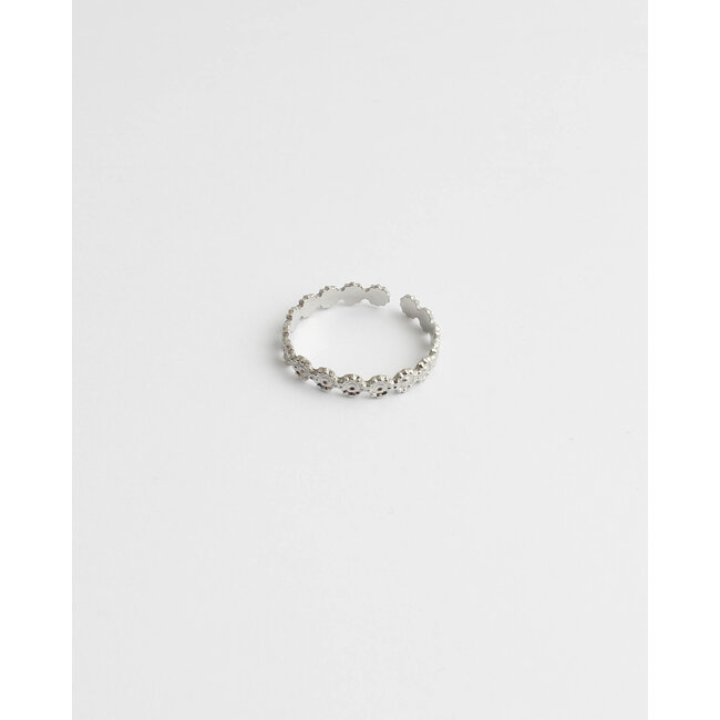 'Little Flowers' verstelbare ring SILVER - Stainless steel