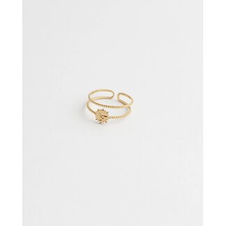 'Alicia' ring gold - stainless steel (adjustable)