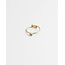 'Isabella' ring white - stainless steel (adjustable)