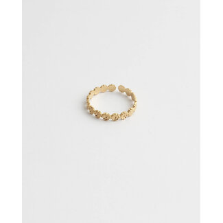 'Little Flowers' adjustable ring Gold - Stainless steel