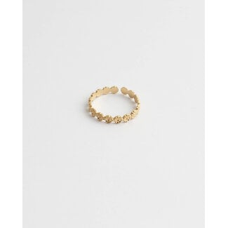 Verstellbarer Ring 'Little Flowers' Gold - Edelstahl