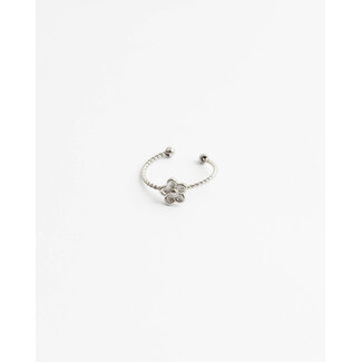 Daisy Twist Ring Silver - Stainless Steel (adjustable)