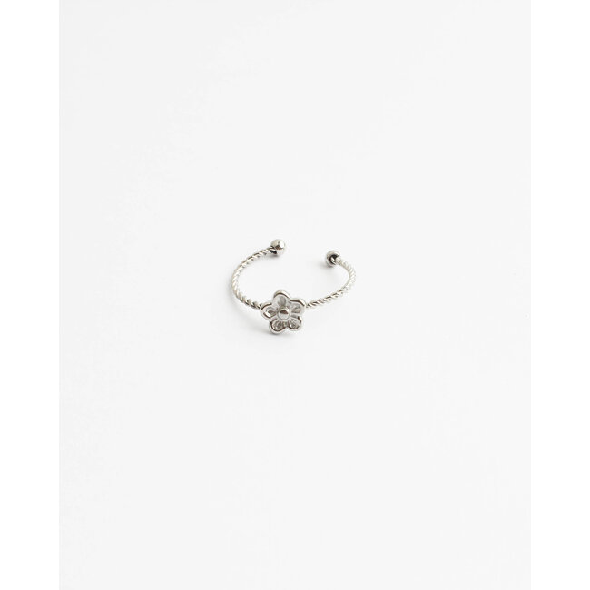 Daisy Twist Ring Silver - Stainless Steel (adjustable)