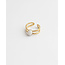 'Suzi' natural stone ring white - stainless steel (verstelbaar)