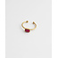 Bague Pierre Naturelle 'Karma' Acier Inoxydable Rose - Ajustable