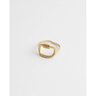 'Ava' ring gold - stainless steel (adjustable)