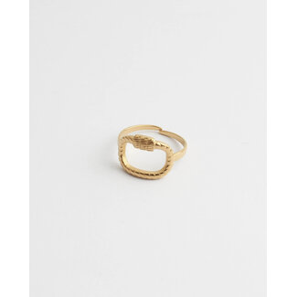 'Ava' ring gold - stainless steel (verstelbaar)