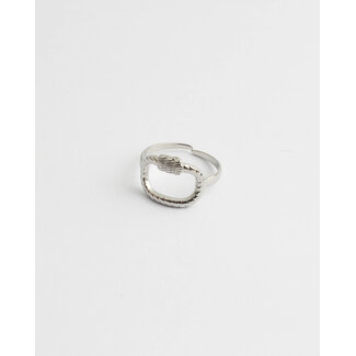 'Ava' ring silver - stainless steel (adjustable)
