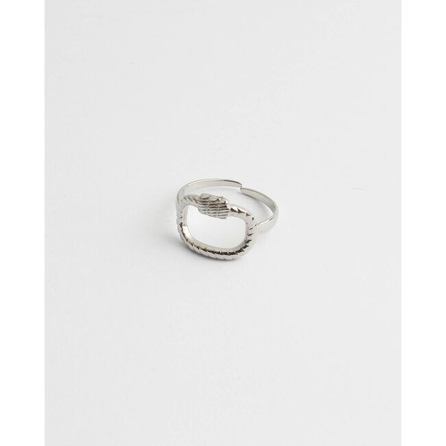 'Ava' ring silver - stainless steel (adjustable)