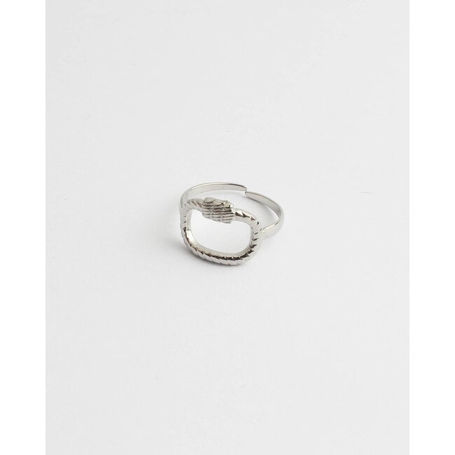 'Ava' ring silver - stainless steel (verstelbaar)