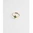 Minimalist small light green stone ring - stainless steel (adjustable)