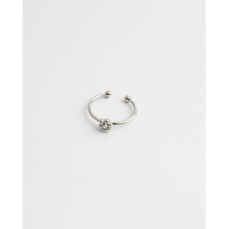 'Une petite fleur' ring silver- stainless steel (verstelbaar)