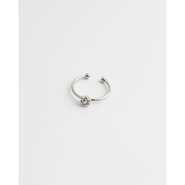 'Une petite fleur' ring silver-stainless steel (adjustable)