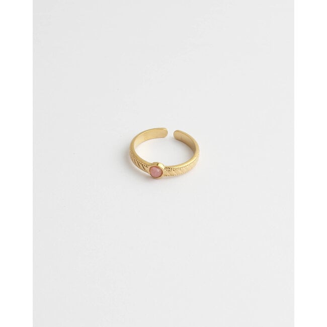 'Zosia' RING GOLD Pink - Stainless Steel (adjustable)