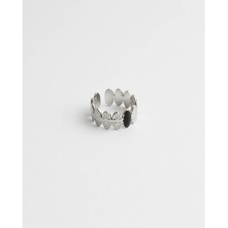 Anillo 'Didi' Negro y Plata - Ajustable