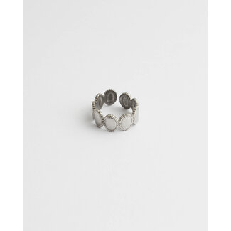 'Saba' ring Silver stainless steel (verstelbaar)