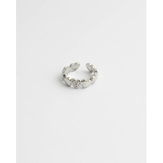 Bague 'Lover' argent - acier inoxydable (réglable)