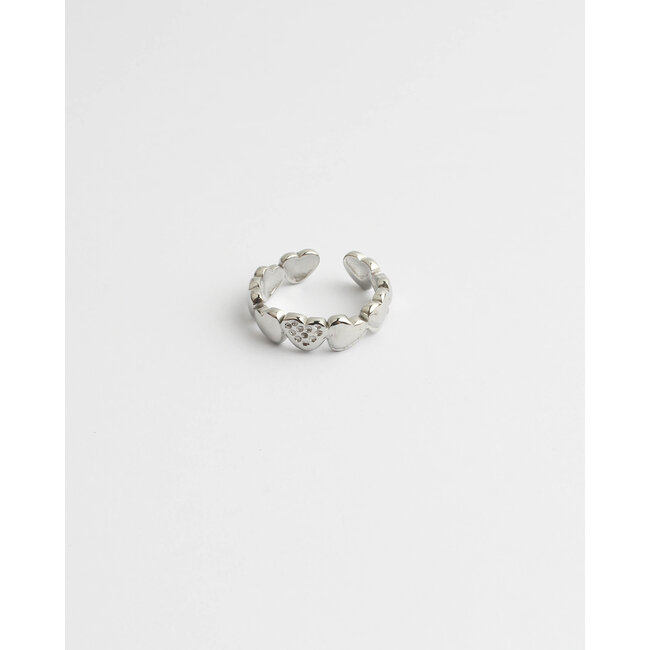 Bague 'Lover' argent - acier inoxydable (réglable)