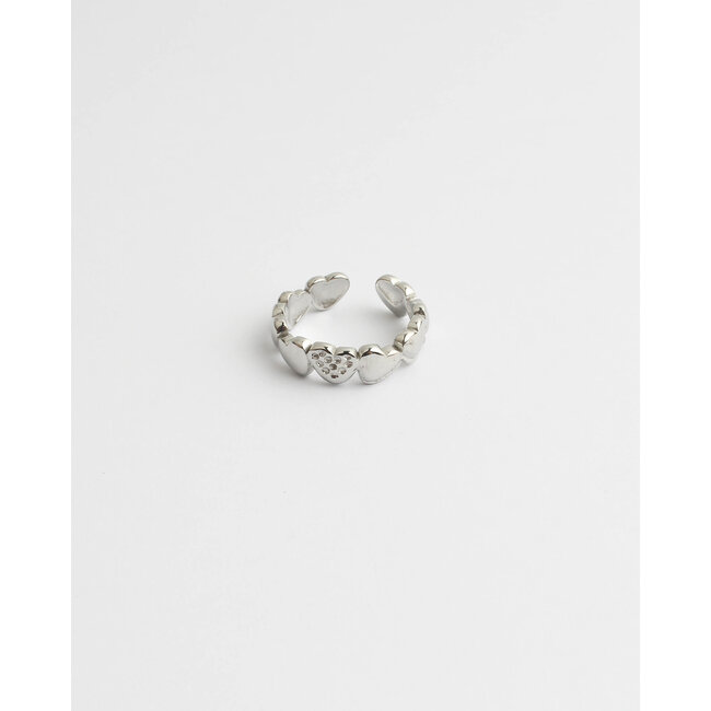 'Lover' ring silver - stainless steel (adjustable)