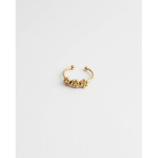 Trois Fleurs 'Ring Gold - Acero inoxidable (ajustable)