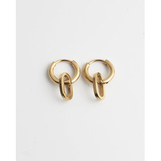 Boucles d'oreilles 'Lorette' or - Acier inoxydable