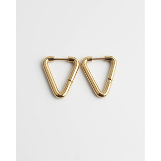 Small Triangle Hoops Gold - Stainless steel