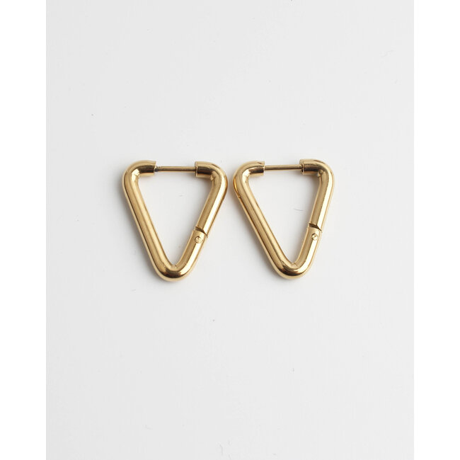 Boucles d'Oreilles Petit Triangle Doré - Acier inoxydable