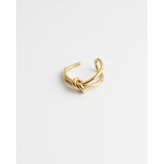 'Vera' ring stainless steel gold (verstelbaar)