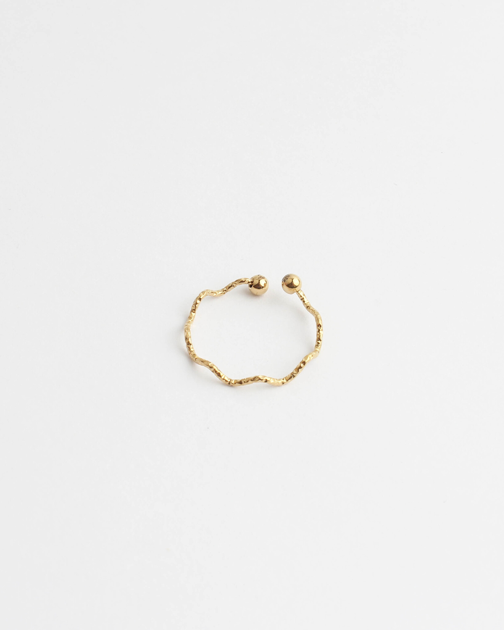 Thin wave ring gold - stainless steel (verstelbaar)