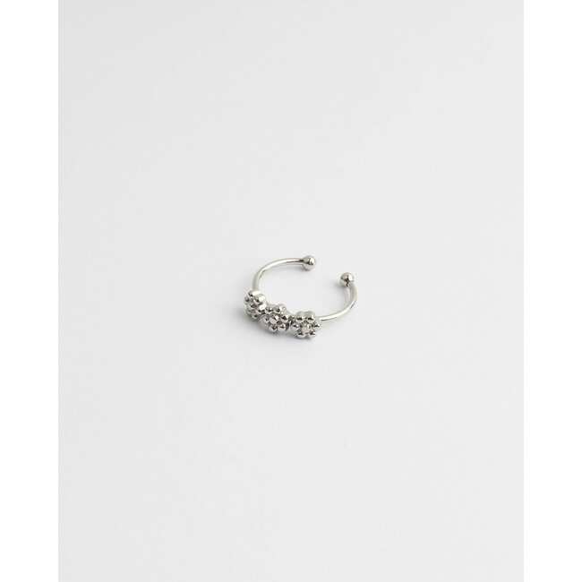 'Trois fleurs' ring silver - stainless steel (adjustable)