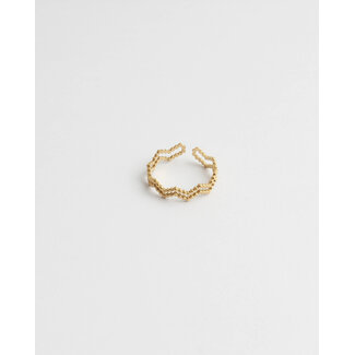 'Regina' ring gold - stainless steel (adjustable)